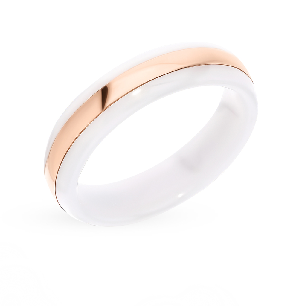 Фото «Золотое обручальное кольцо с керамикой»