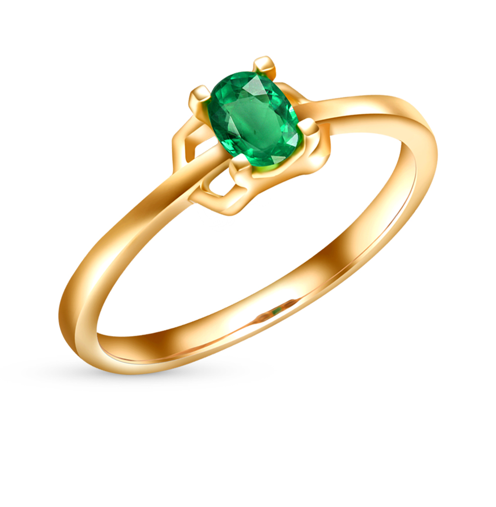 Золотое кольцо с изумрудом в Самаре
