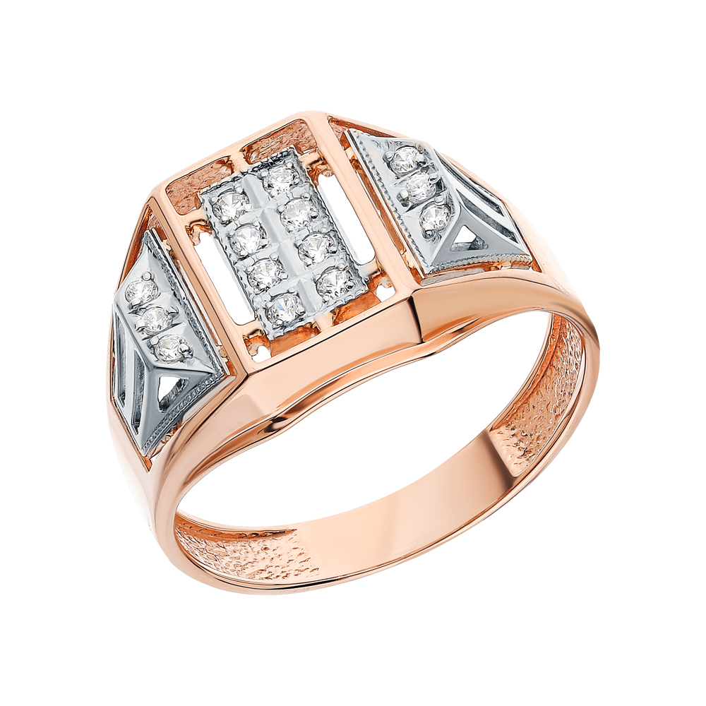 Золотое кольцо с кубическим цирконием в Ростовe-на-Дону