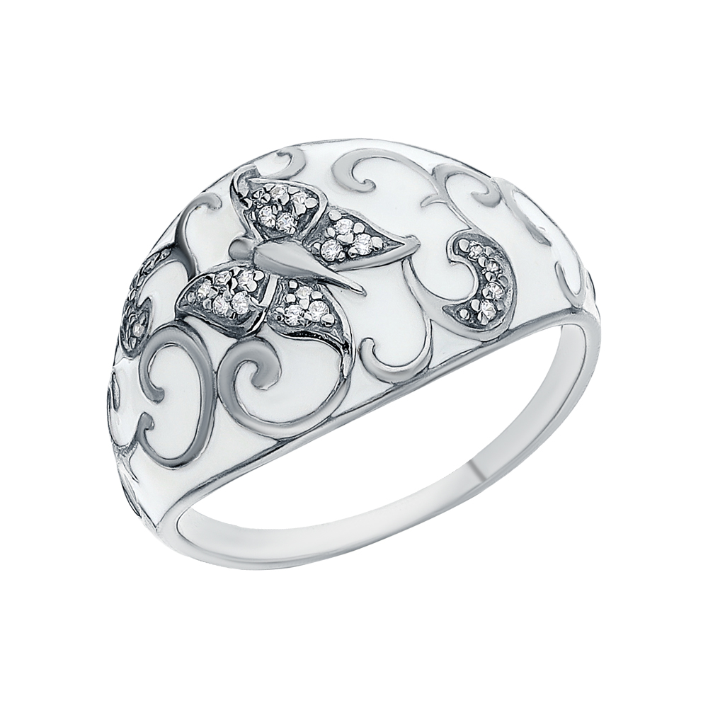 Серебряное кольцо с эмалью и кубическим цирконием в Нижнем Новгороде