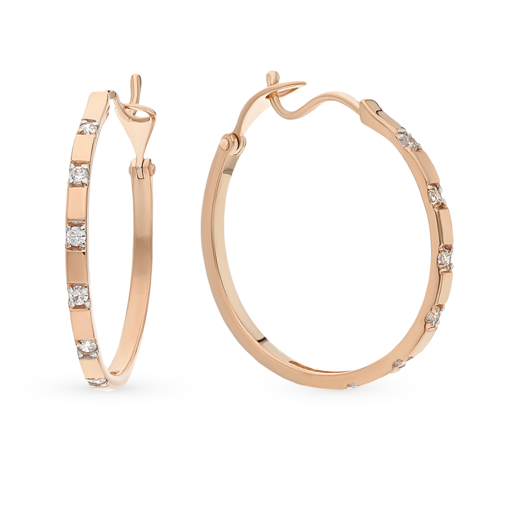 Золотые серьги с фианитами