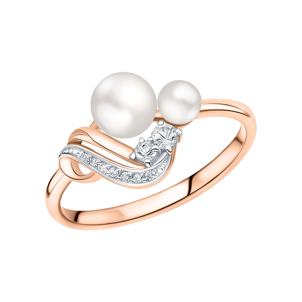 Фото «Золотое кольцо с жемчугом, сапфирами и бриллиантами»