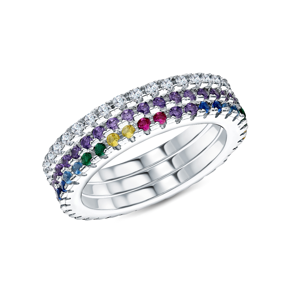 Фото «Серебряное кольцо с фианитами и со шпинелью»
