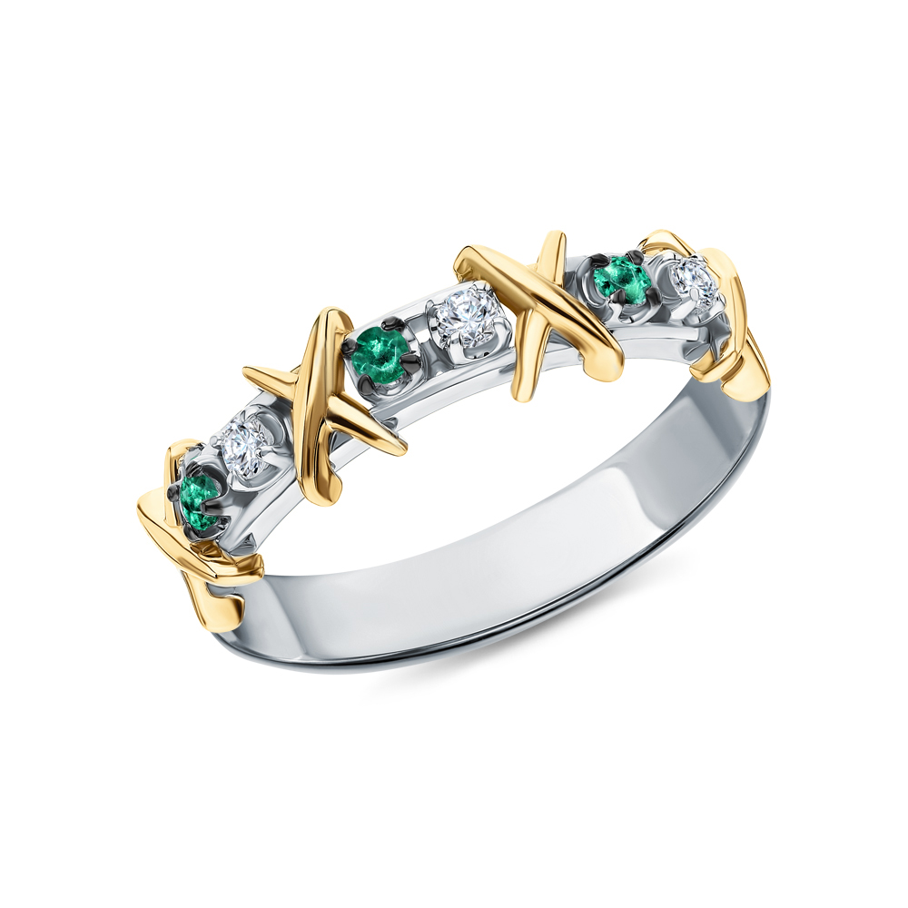 Золотое кольцо с изумрудами и бриллиантами в Нижнем Новгороде