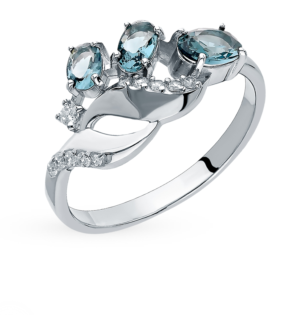Серебряное кольцо с фианитами и ювелирными кристаллами в Ростовe-на-Дону