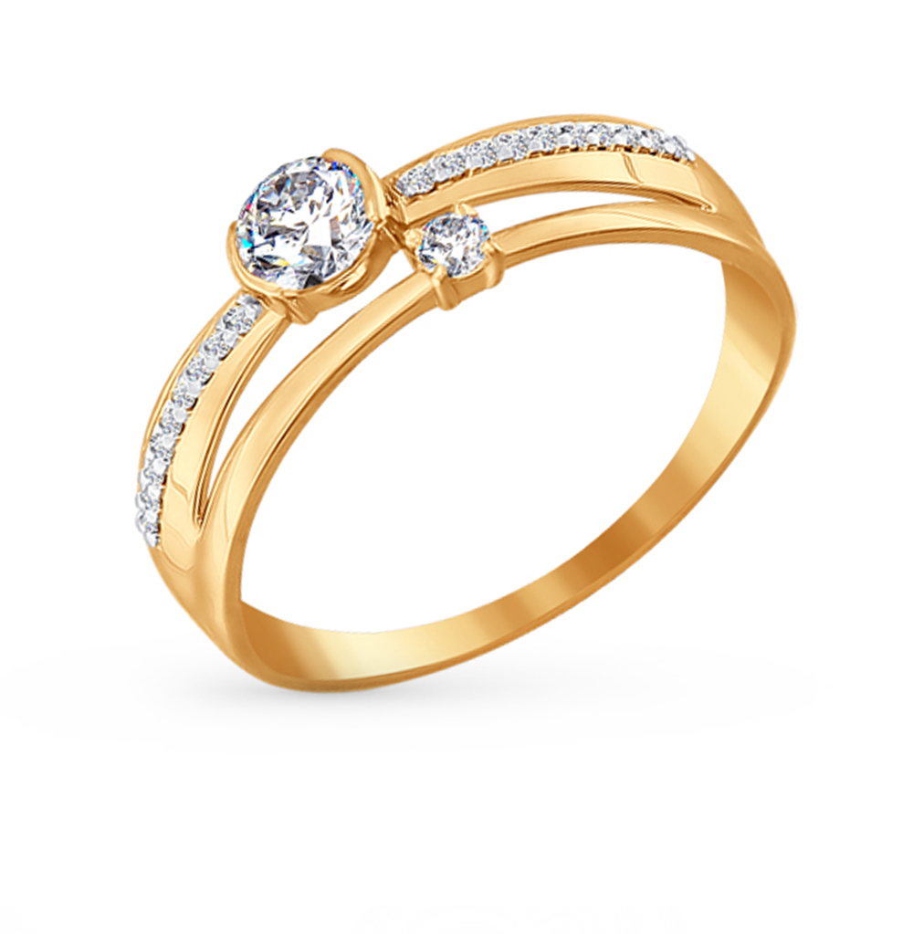 Фото «Золотое кольцо с фианитами SOKOLOV 81010163*»