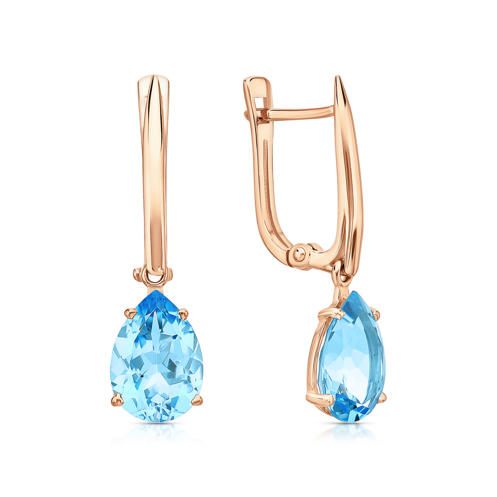 Фото «Золотые серьги с топазами природными»