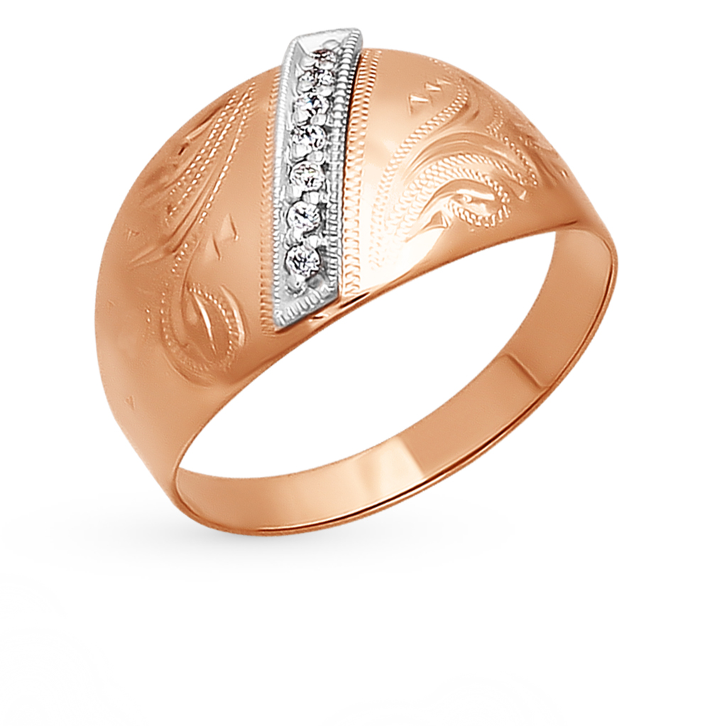 Фото «Золотое кольцо с фианитами SOKOLOV 014742*»