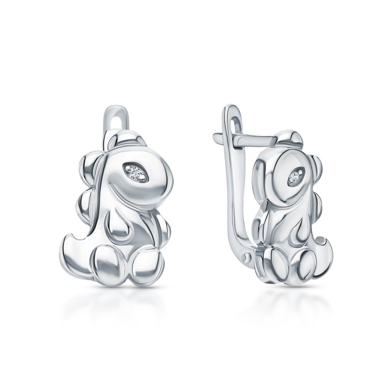 Серебряные серьги с фианитами